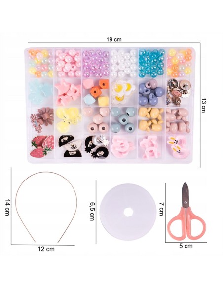 Kūrybinis papuošalų rinkinis mergaitėms: apyrankės, žiedai ir plaukų aksesuarai