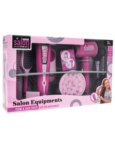 Tikroviškas kirpėjos žaidimas – džiovintuvas su difuzoriumi ir interaktyvus plaukų tiesintuvas