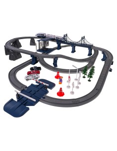 Didysis traukinių stoties rinkinys „City Express“ – 103 detalės su šviesomis ir garsais! 2