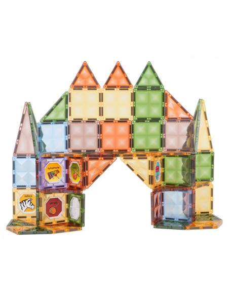 Didelis 3D magnetinių kaladėlių rinkinys (85 vnt.) – kurkite pilis, bokštus ir figūras
