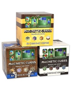 120 vnt Minecraft magnetiniai blokai kubeliai - My World