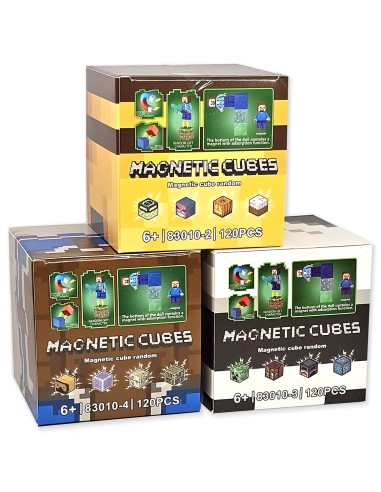 120 vnt Minecraft magnetiniai blokai kubeliai - My World