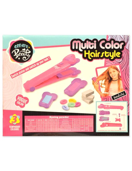 Kūrybinis plaukų formavimo rinkinys: dažai, aksesuarai ir dekoravimo tiesintuvas