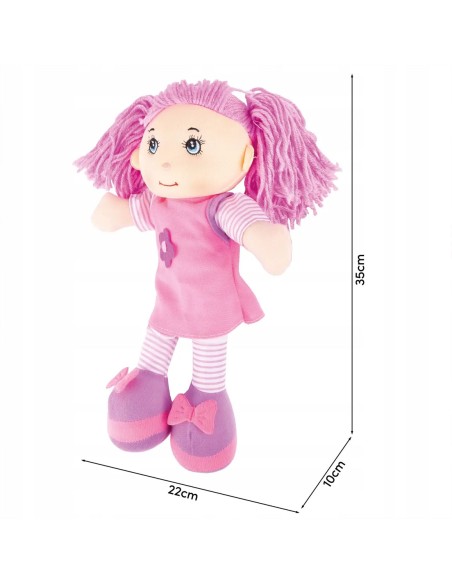 Spalvinga lėlė-mergaitė su siuvinėtomis akimis – puiki dovana nuo 1 metų