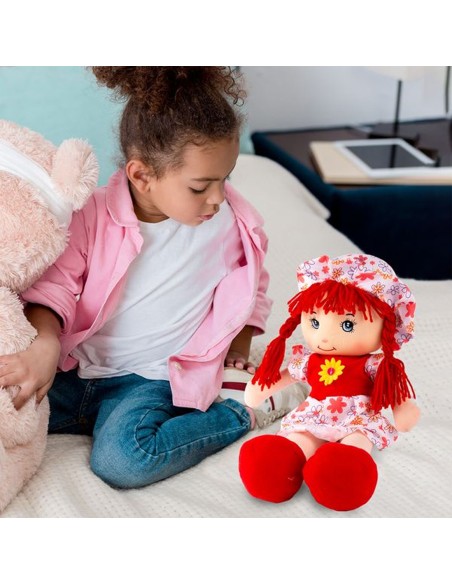 Mylima lėlė Onutė: 42 cm ūgio, siuvinėtu veideliu ir stilingomis pynėmis