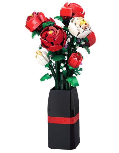 „Star Rose“ botanikos sodas iš kaladėlių – suderinama su Lego, 761 detalė