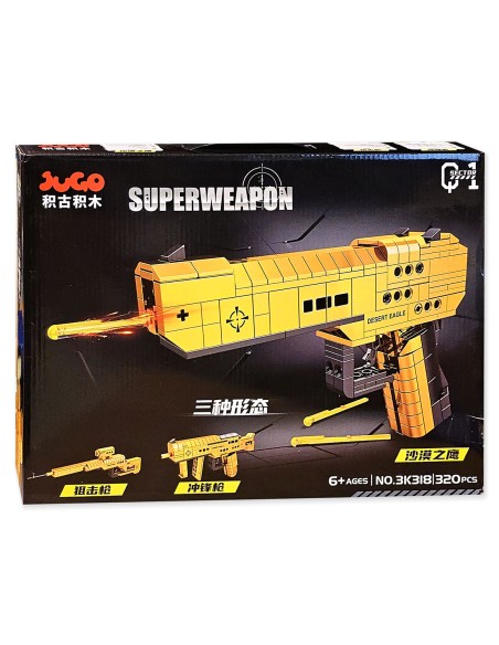 „3 viename“ karinis konstruktorius (320 d.) – sukonstruokite 3 skirtingus ginklus!