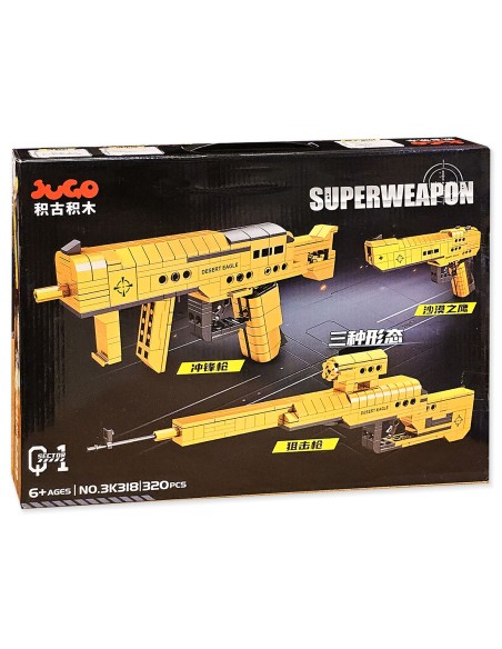 3 viename karinių ginklų rinkinys – Automatas, Snaiperis ir „Gold Desert Eagle“