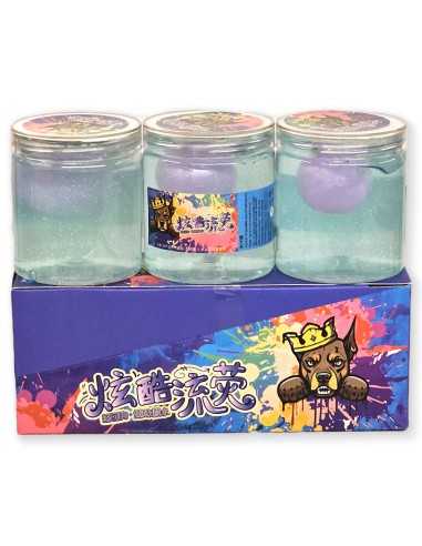 Magiškos skaidrios gleivės su blizgučiais – interaktyvus „Slime“ indelis (8x7 cm)