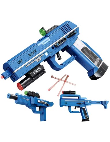 Interaktyvus konstruktorius-pistoletas – 3 skirtingi modeliai viename rinkinyje