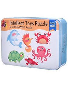 Dėlionės metalinėje dėžutėje "Jūros gyvūnai"