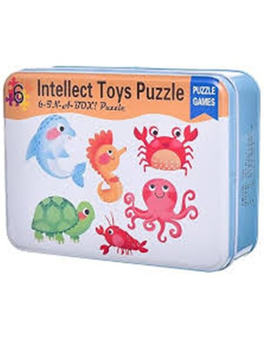 Dėlionės metalinėje dėžutėje "Jūros gyvūnai"