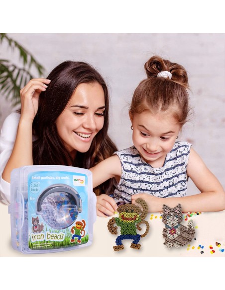 Kūrybinis rinkinis „Pasidaryk pats“: lyginami karoliukai su gyvūnų šablonais