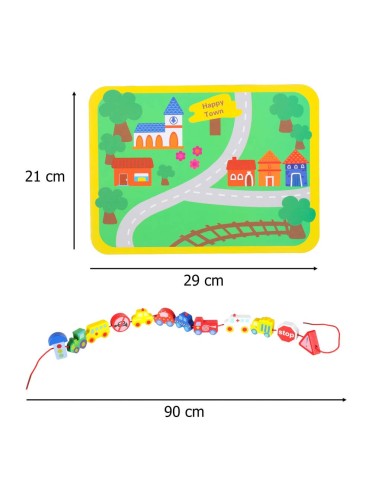 Edukacinis medinis žaislas (3+ m.): sriegimo pramoga, lavinanti motoriką ir kantrybę