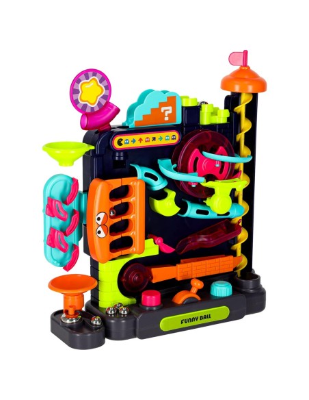 Edukacinė kamuoliukų trasa su mechaninėmis kliūtimis – 6 rutuliukų iššūkis