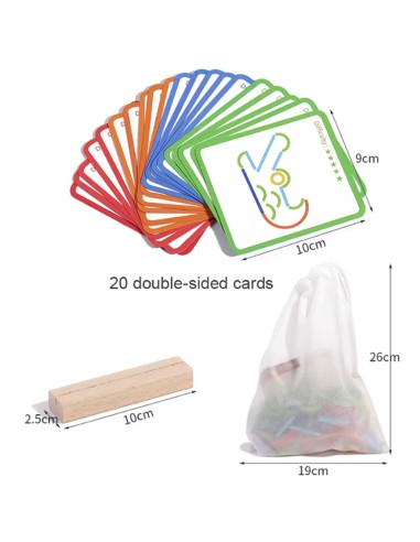 Montessori medinė dėlionė „Pagaliukai...