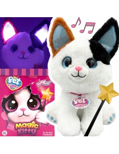 Magiškas pliušinis kačiukas su interaktyvia lazdele ir balso įrašymo funkcija