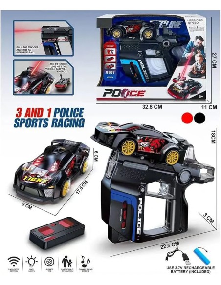 Magiškas lazerinis RC bolidas: Šaudyk infraraudonaisiais spinduliais ir priversk priešininką apvirsti!