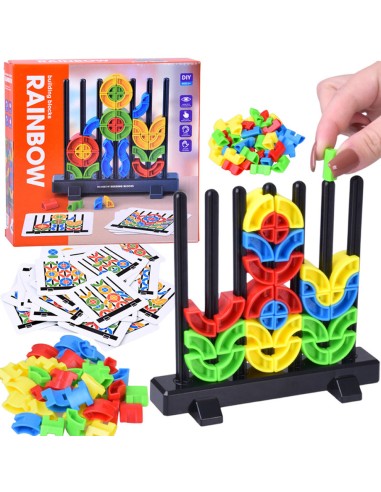 Montessori geometrinis galvosūkis – vaivorykštės spalvų edukacija ir motorikos lavinimas