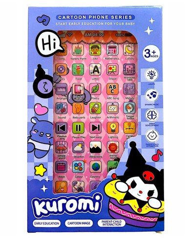 Interaktyvus „Kuromi“ išmanusis telefonas vaikams – virš 40 edukacinių funkcijų
