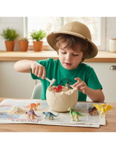 Edukacinis paleontologo rinkinis: atskask 12 dinozaurų iš XL gipsinio kiaušinio
