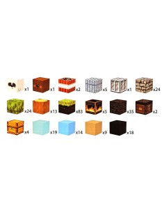 „Minecraft“ stiliaus magnetiniai kubeliai (260 vnt.) - Mėlynas kirtiklis ir 17 unikalių tekstūrų 2