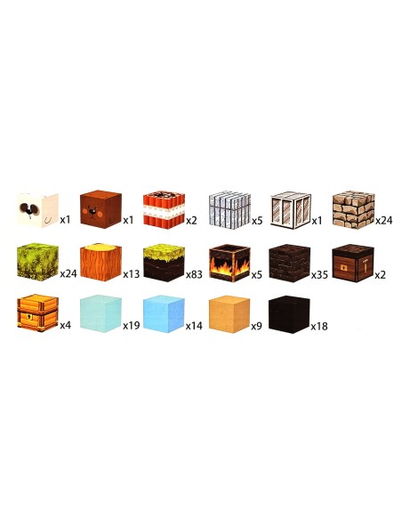 Didelis magnetinių „Minecraft“ kubelių rinkinys (260 vnt.) – nuo skrynių iki ugnies blokų
