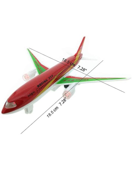 Interaktyvus metalinis lėktuvas „Boeing 777“ su šviesomis ir garsais (18.5 cm)