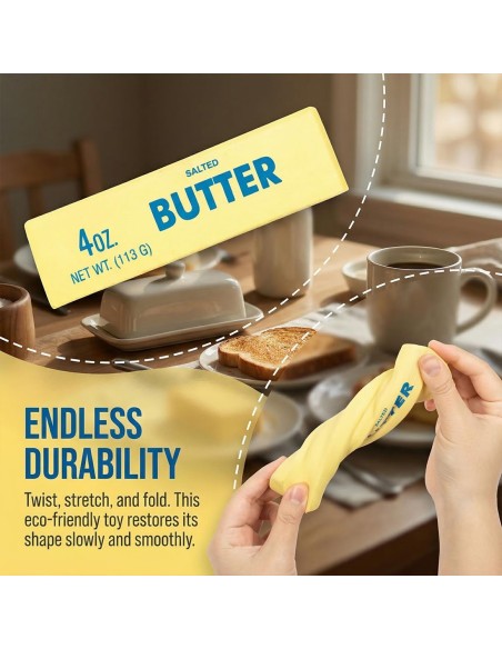 Lėtai atsistatantis „Squishy“ žaisliukas – sviesto imitacija