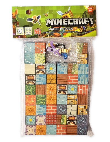 „Minecraft“ stiliaus magnetinis konstruktorius – 48 kubeliai ir 1 personažas