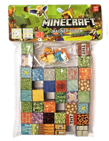 „Minecraft“ stiliaus magnetinis konstruktorius (36 kubeliai + 1 personažas)