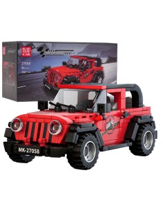 Kaladėlių rinkinys Sportinis tereno automobilis raudonas 414 elementų Mould King