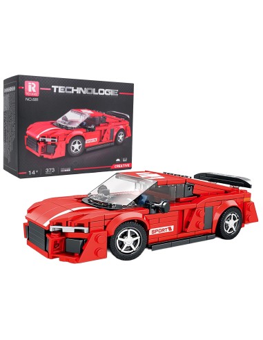 Kaladėlių rinkinys Sportinis automobilis R8 raudonas 373 elementai