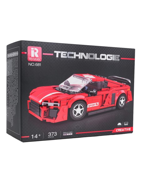Kaladėlių rinkinys Sportinis automobilis R8 raudonas 373 elementai