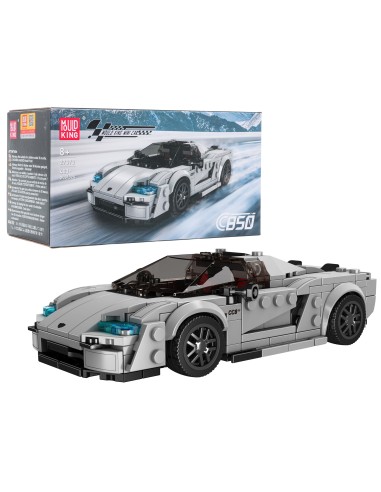 Kaladėlių rinkinys Sportinis automobilis sidabrinis 403 elementai Mould King