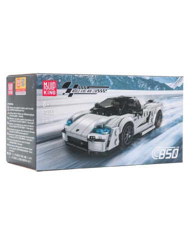 Kaladėlių rinkinys Sportinis automobilis sidabrinis 403 elementai Mould King