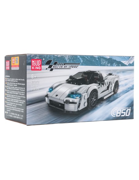 Kaladėlių rinkinys Sportinis automobilis sidabrinis 403 elementai Mould King