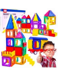 Magnetinių kaladėlių rinkinys konstruktyvus 3D 110 elementų MalPlay