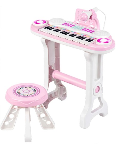 Elektroninis pianinas 37 klavišų su mikrofonu LED stovu ir MP3 MalPlay