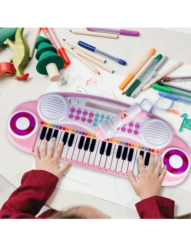 Elektroninis pianinas 37 klavišų su mikrofonu LED stovu ir MP3
