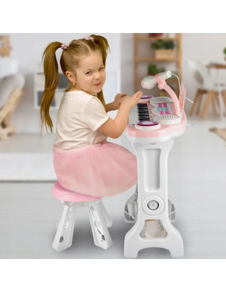 Elektroninis pianinas 37 klavišų su mikrofonu LED stovu ir MP3