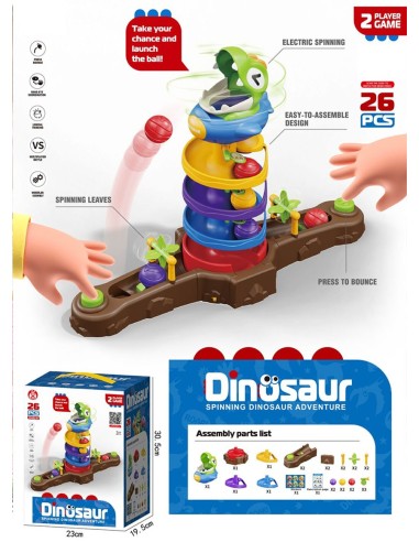 Dino Spin Twister dinozauro sukimosi žaidimas 2 žaidėjams MalPlay