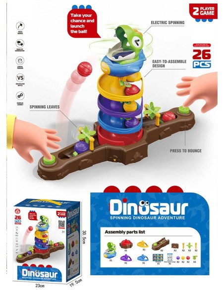 Dino Spin Twister dinozauro sukimosi žaidimas 2 žaidėjams MalPlay