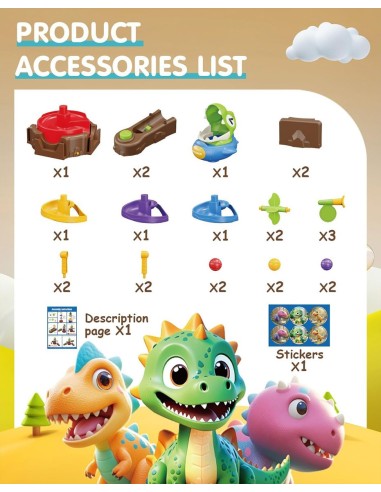 Dino Spin Twister dinozauro sukimosi žaidimas 2 žaidėjams MalPlay