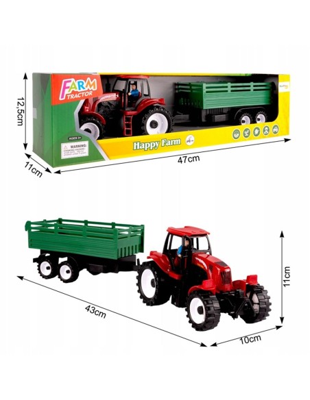 Ūkininko traktorius su priekaba 43 cm ir figūrėle