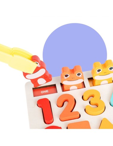 4in1 edukacinė varlių skaičiavimo lenta medinė 40 el.