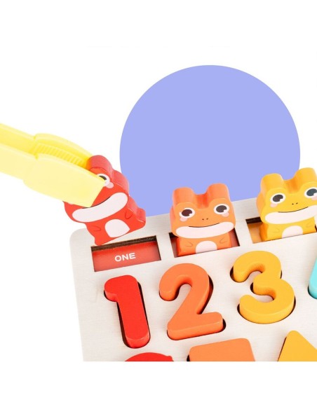 4in1 edukacinė varlių skaičiavimo lenta medinė 40 el.