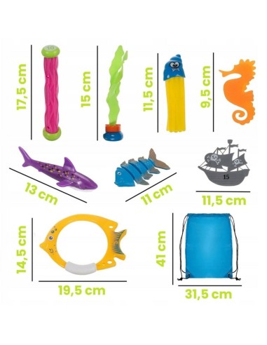 26 dalių nardymo rinkinys baseinui su krepšiu