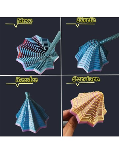 3D spausdintas antistresinis žaislas „Daugiakampė spiralė-žvaigždė“ (17 cm)
