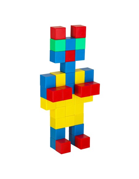 Magnetiniai kubiniai blokai 64 el. 3D konstrukcijos